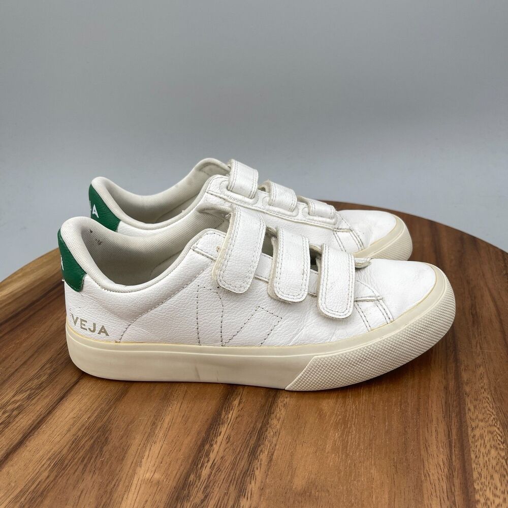 Veja Recife Shoes Womens Size 6 White Leather Triple Strap Casual Walking